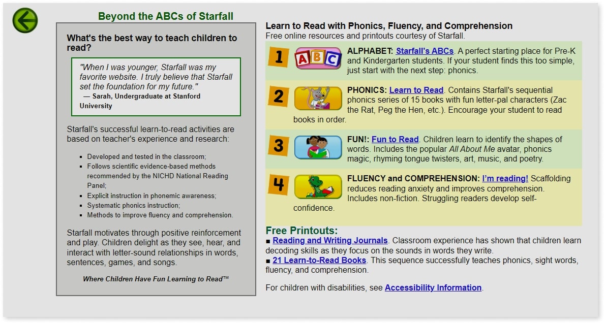 Starfall ABCS learning app 