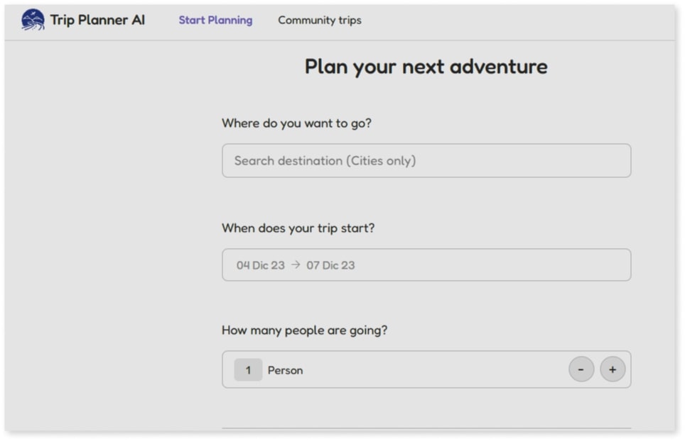 AI trip planner