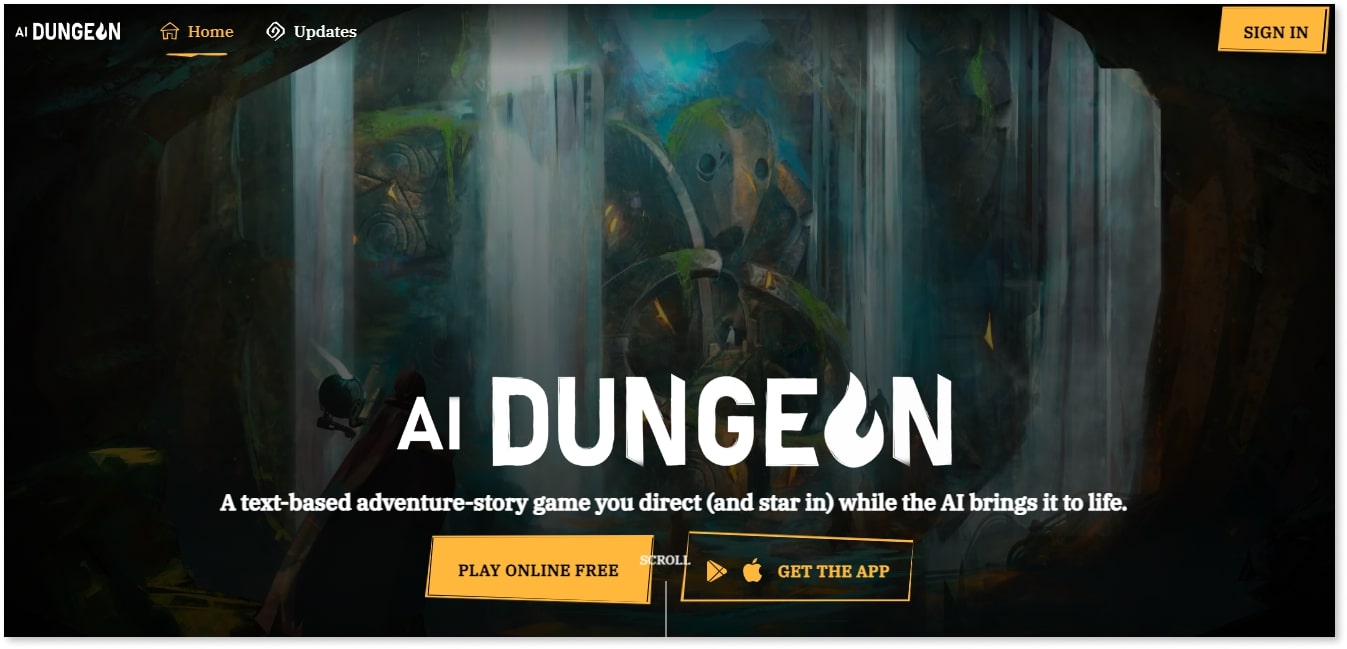 AI Dungeon story generator