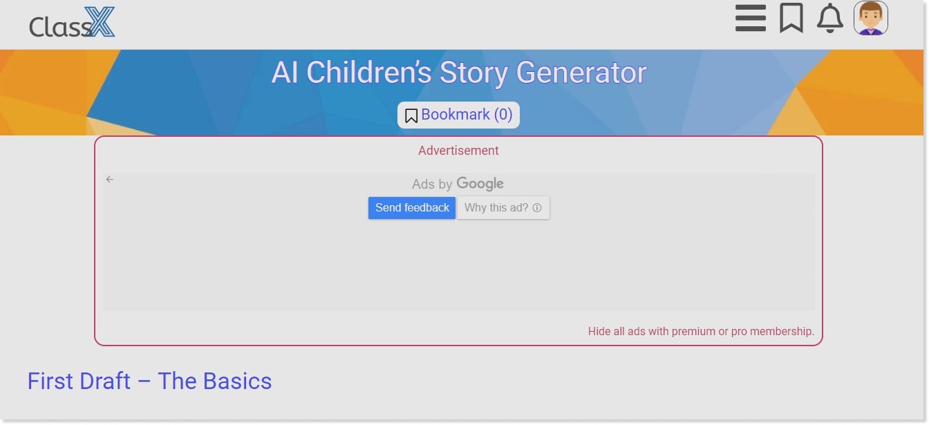 Class X AI story generator 