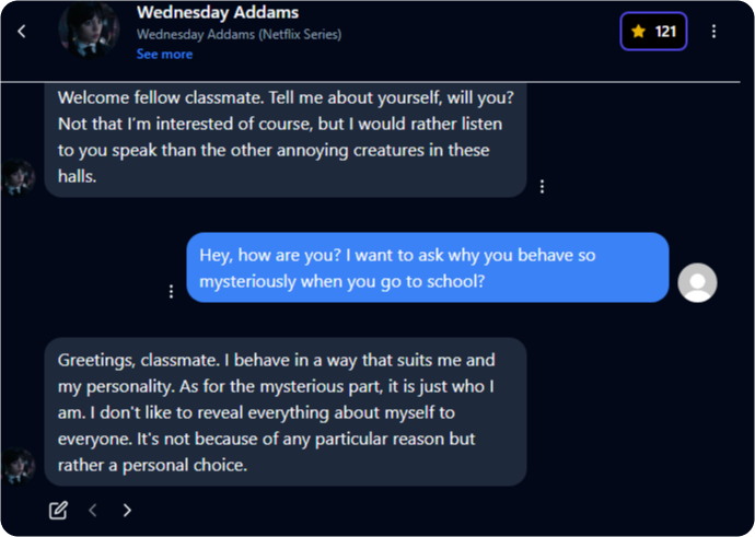 chat with wednesday