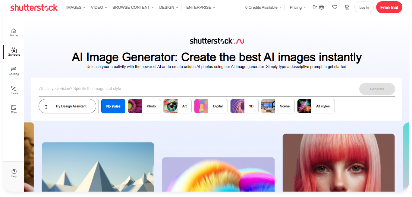 Shutterstock AI image generator 