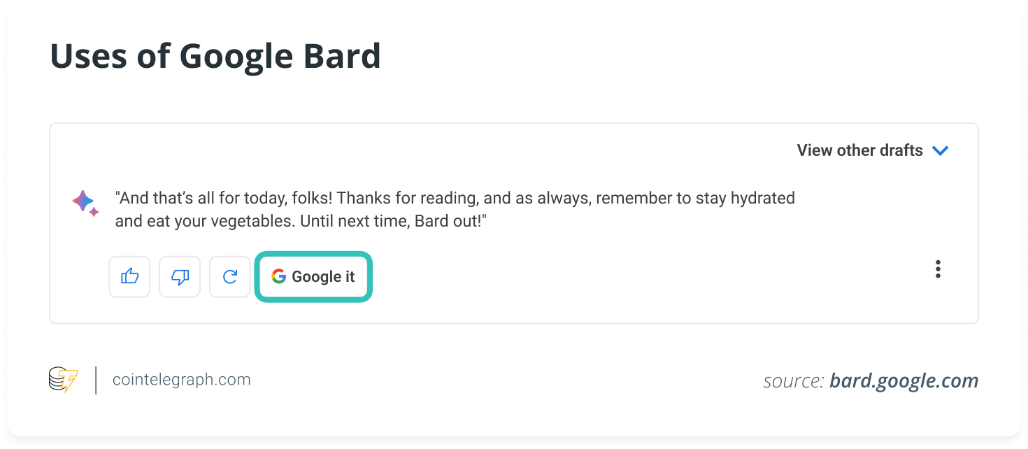 Uses of Google Bard