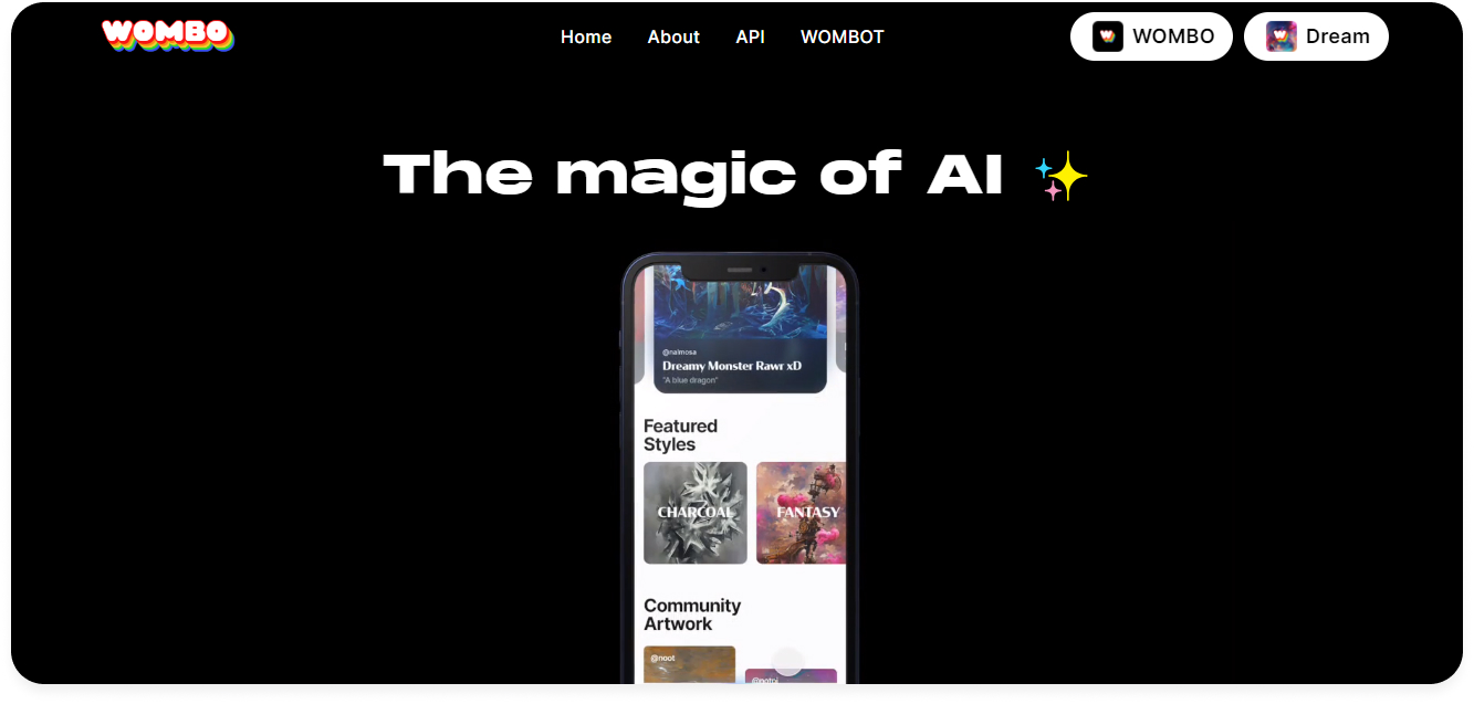 Wombo Dream AI image generator 
