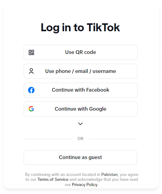 tik tok app open