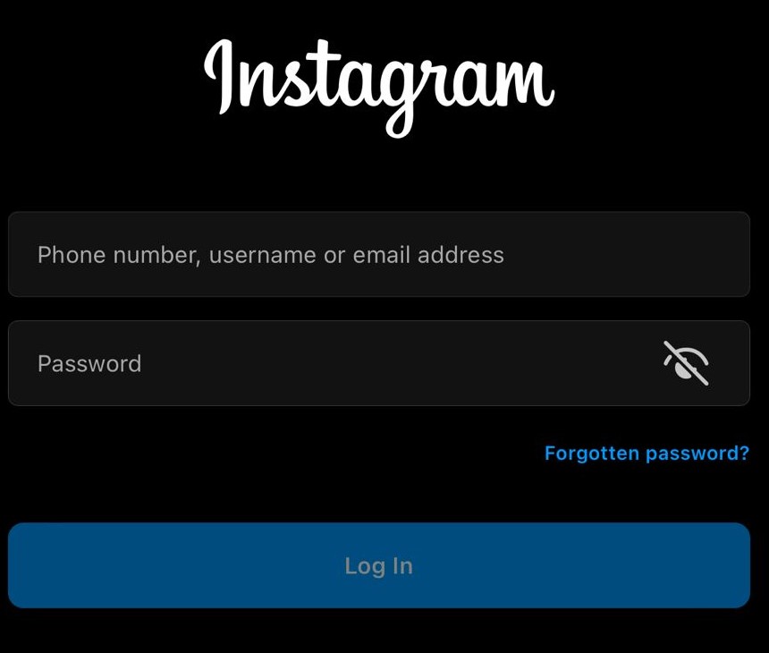 Instagram login 