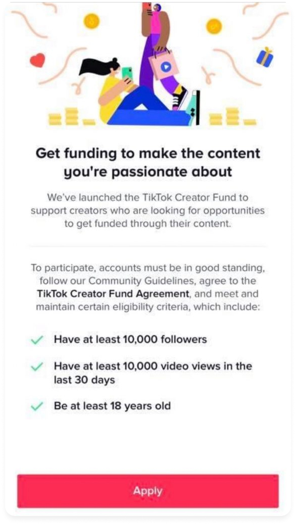 TikTok creator fund requirements