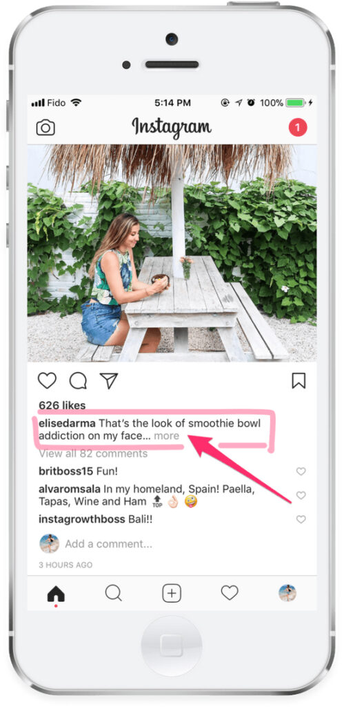 What is an Instagram caption?