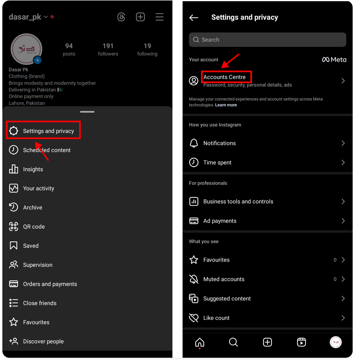 Delete Instagram account on Android 