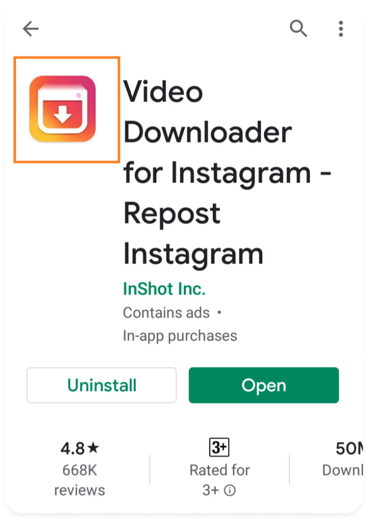 Video downloader for Instagram app