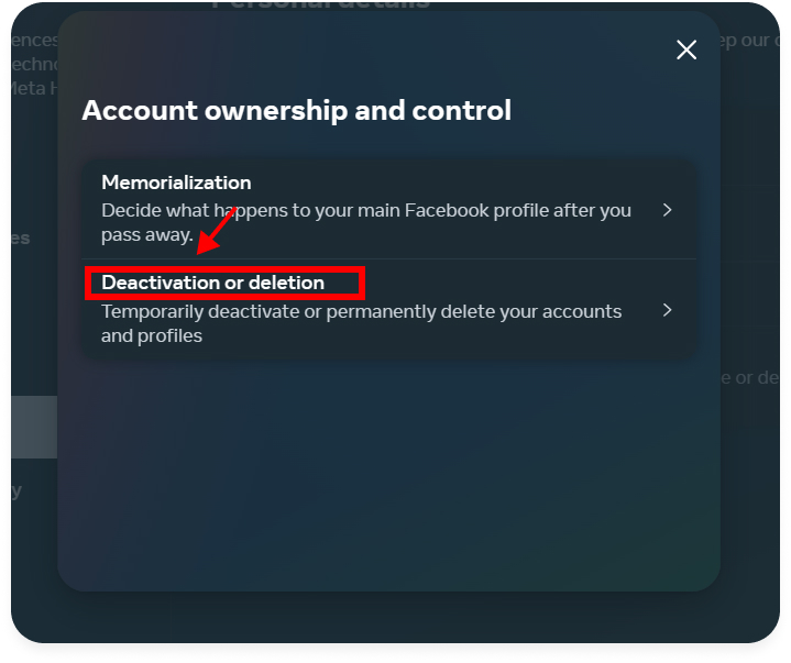 Delete Instagram account on browser