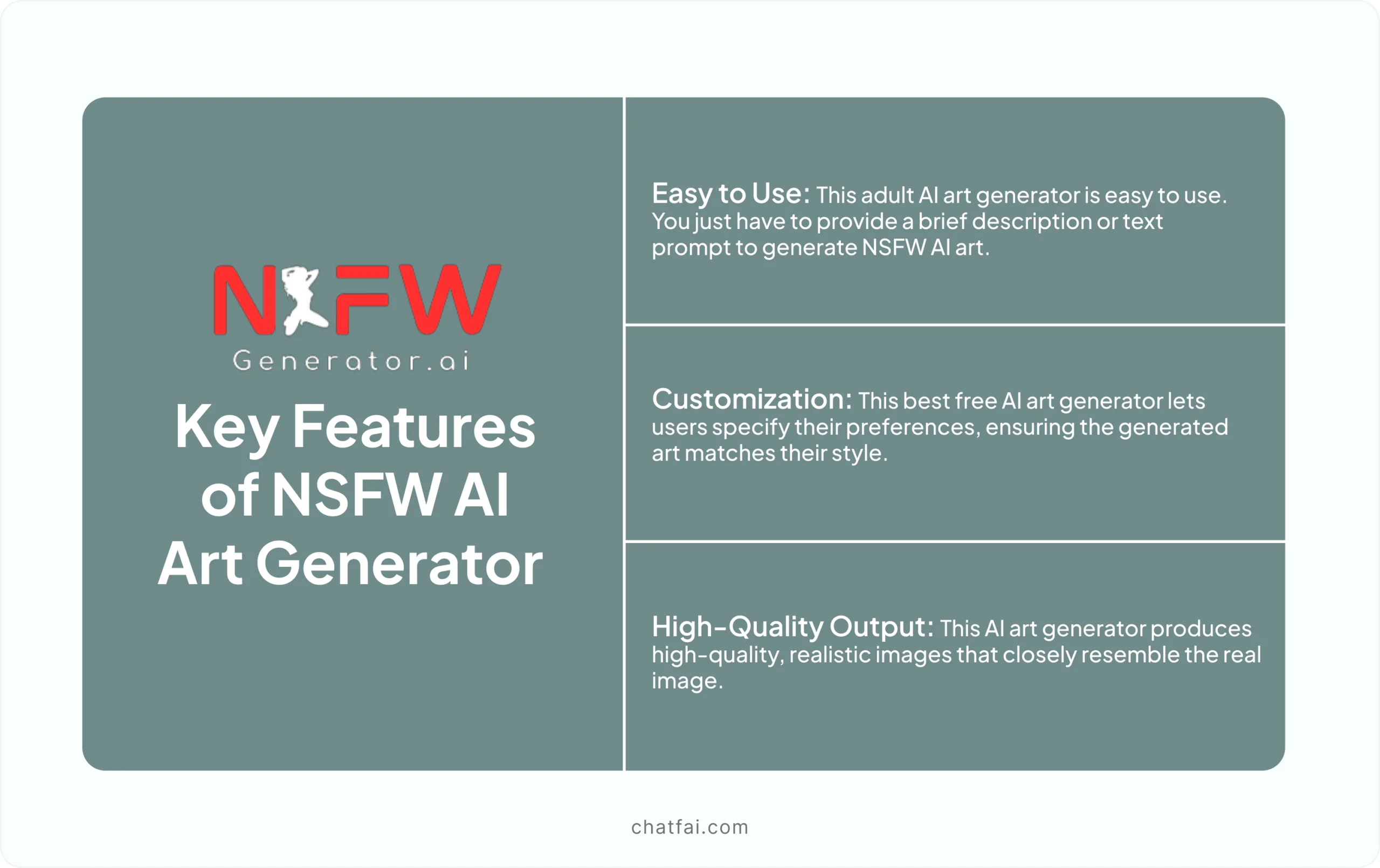 Key features of NSFW Art Generator AI 