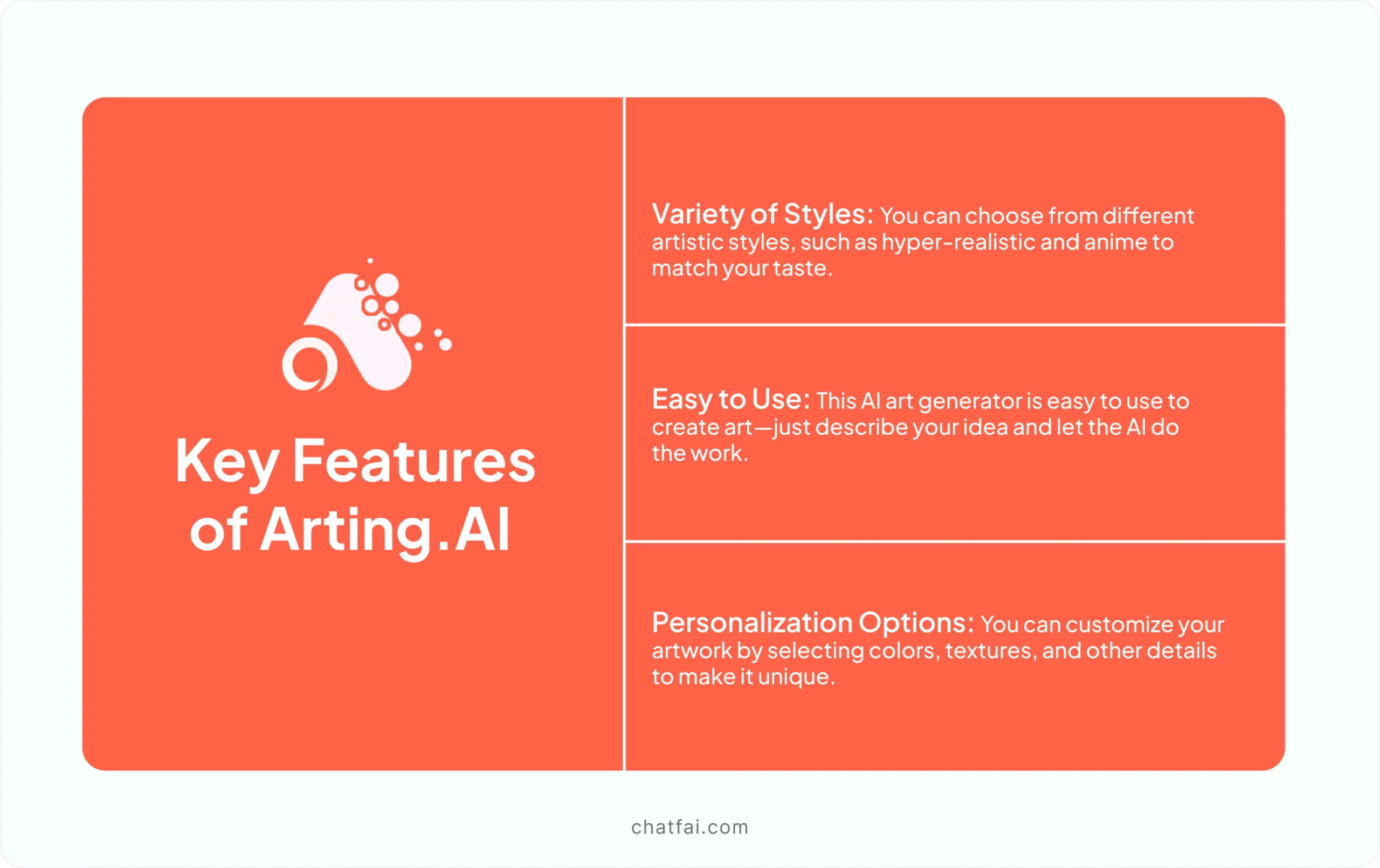 Key features of Arting AI