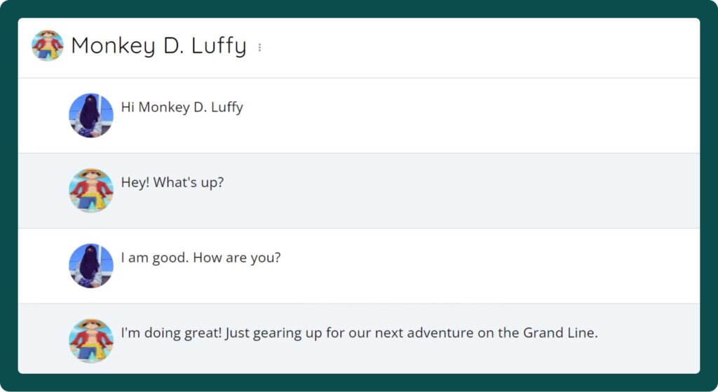 Talking to Monkey D. Luffy
