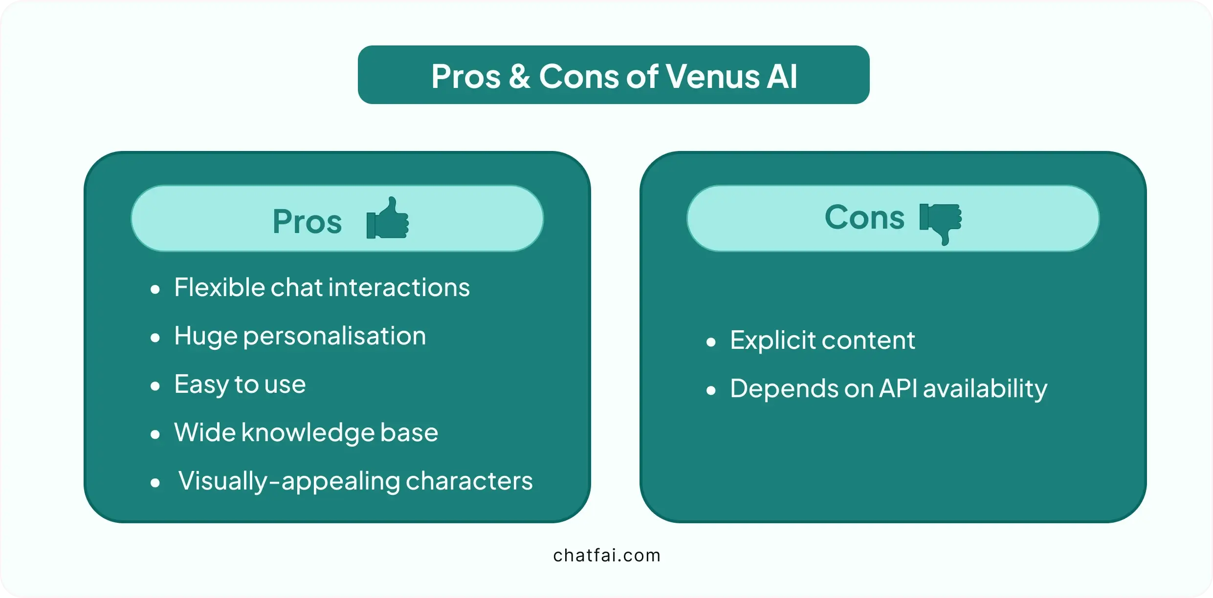 pros and cons of venus ai