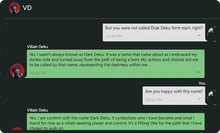 chat with Dark Deku 