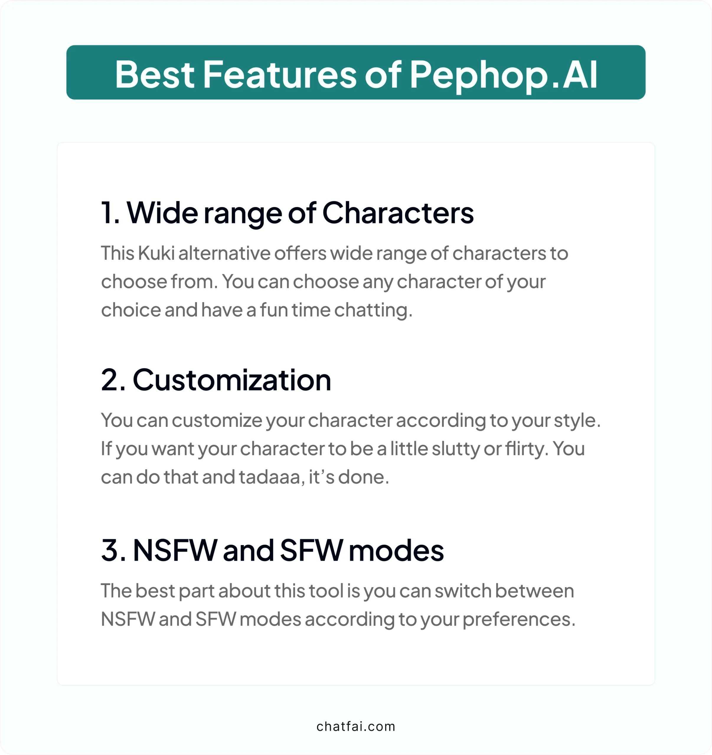 Best Features of Pephop.AI