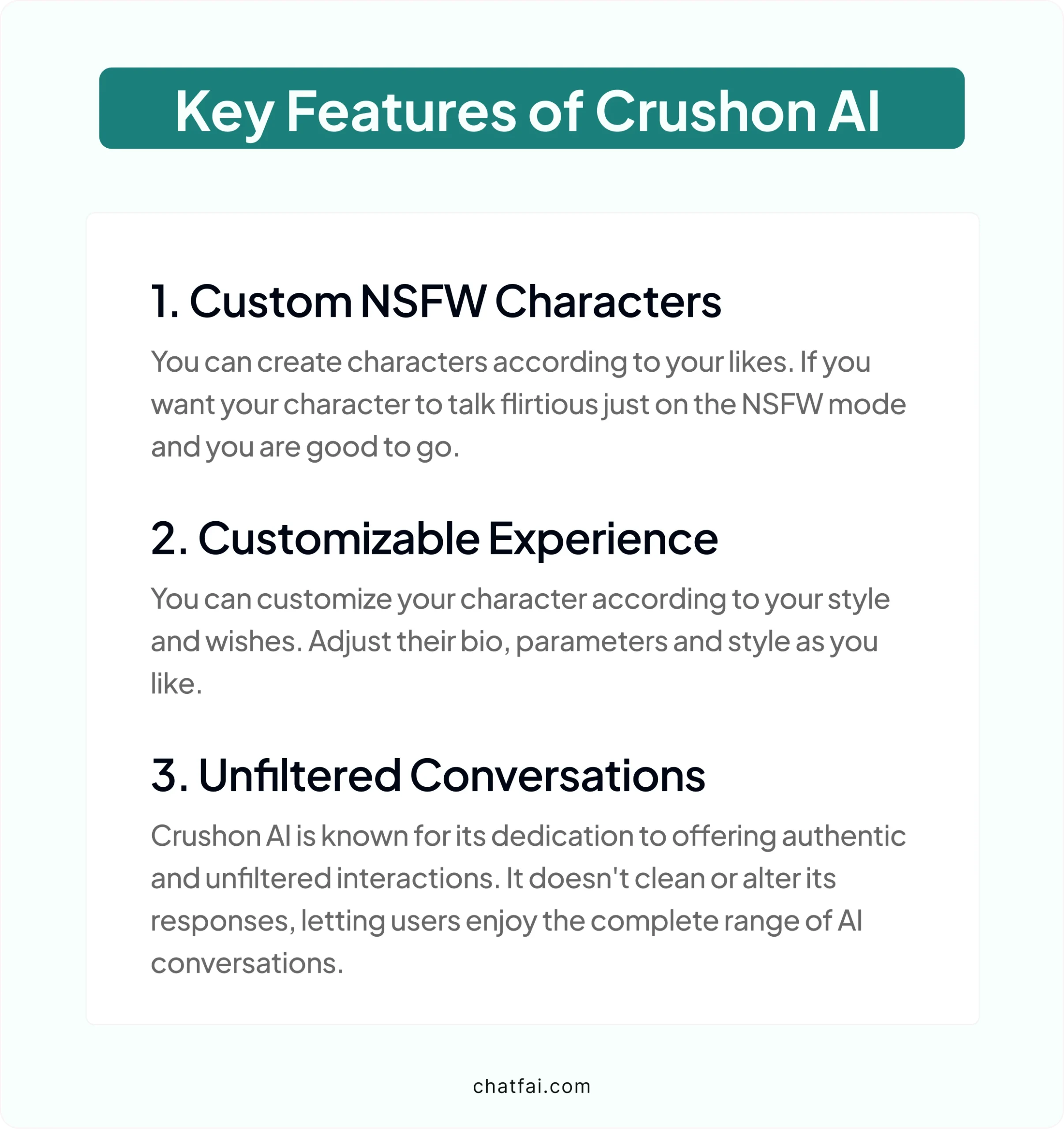 Key Features of Crushon AI 