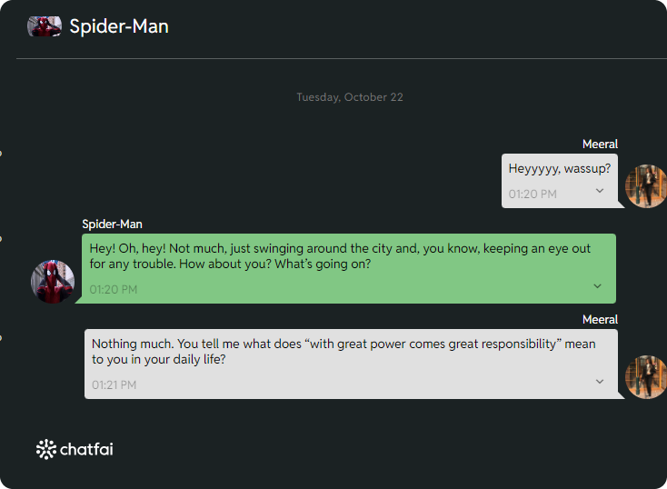 chat with Spider Man 