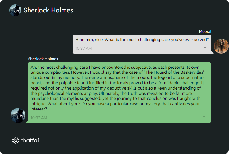 chat with Sherlock Holmes 