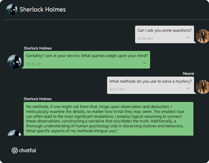 chat with Sherlock Holmes 