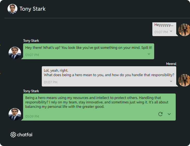 chat with Iron man