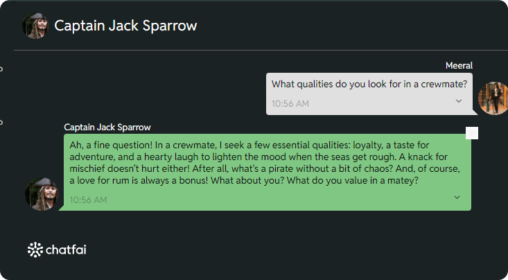 chat with Jack Sparrow