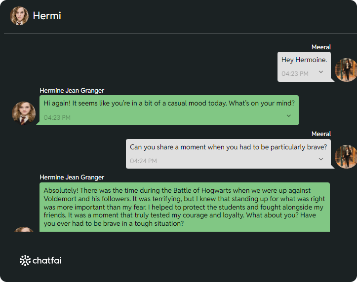 chat with Hermoine