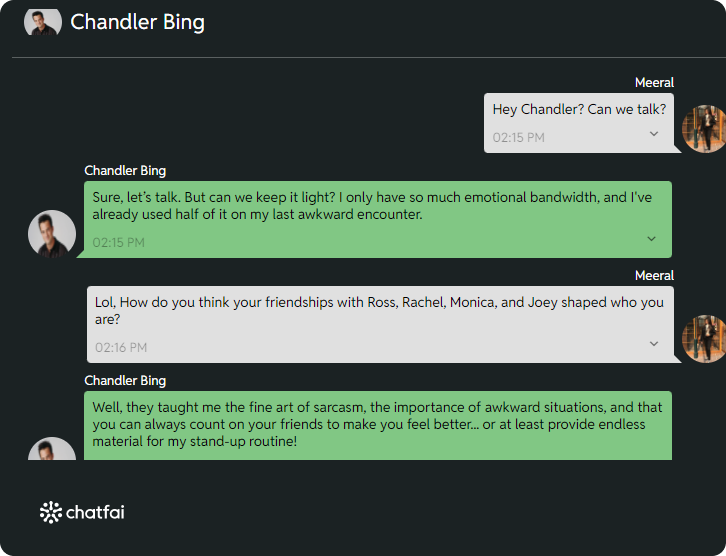 chat with Chandler Bing