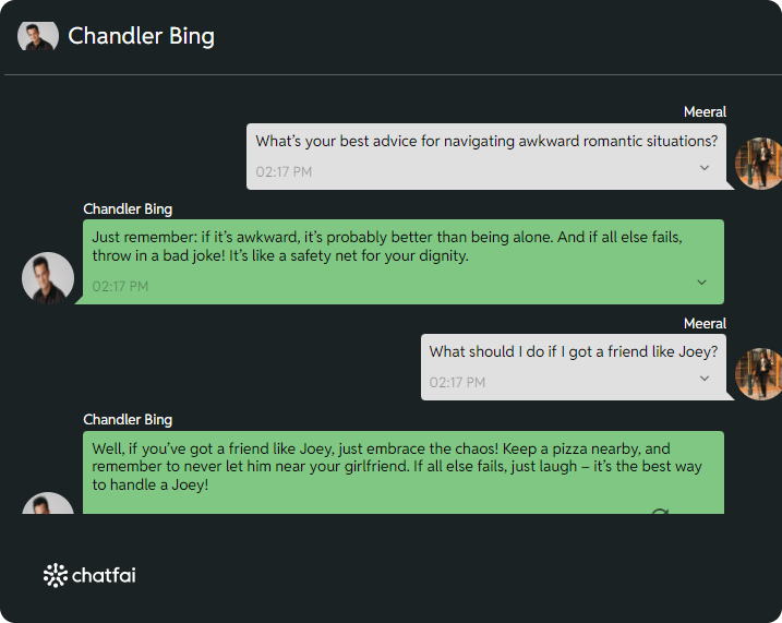 chat with Chandler Bing 