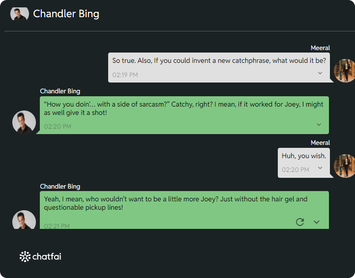 chat with Chandler Bing 