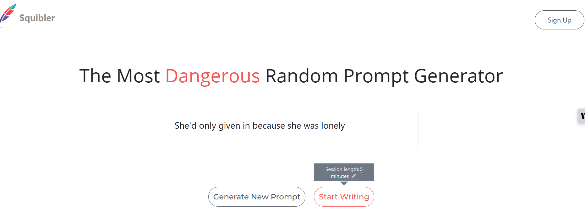 Squibler : Character Writing Prompt Generator