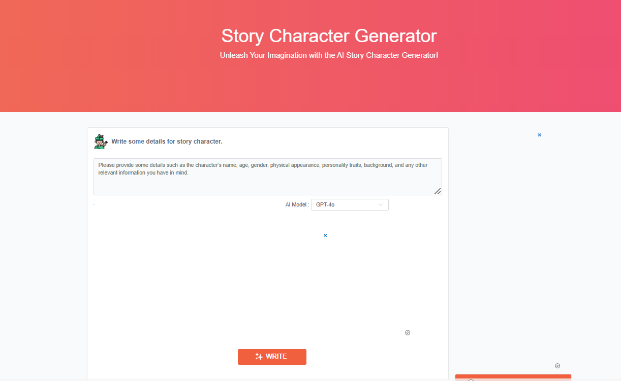 ToolBaz's Story Character Generator