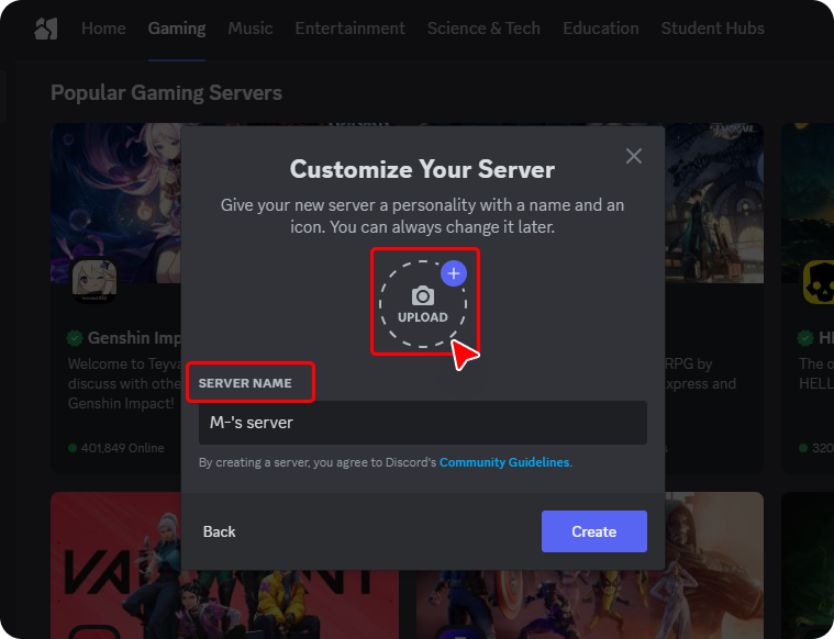 create discord server 